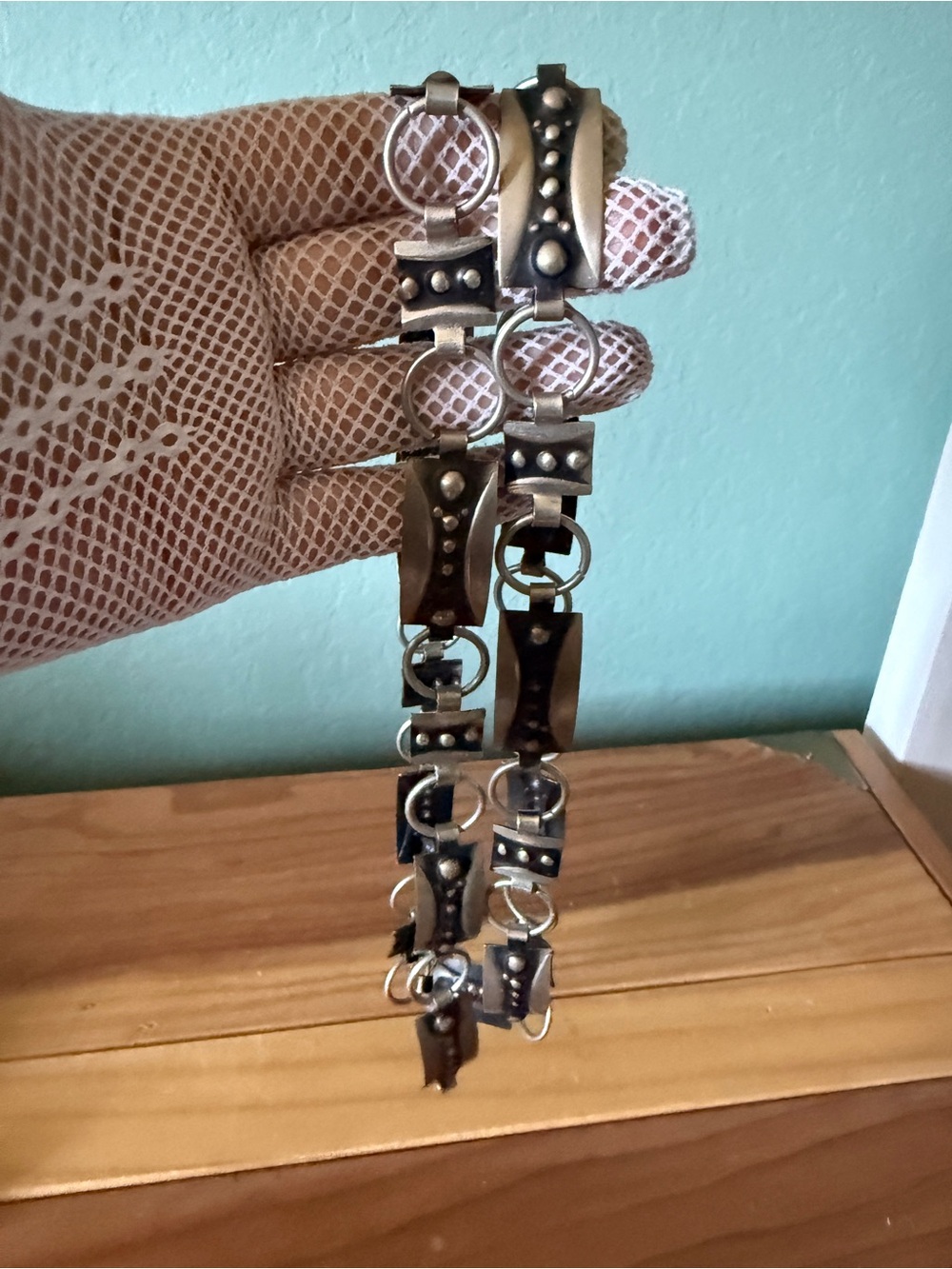 Vintage Adjustable Metal Chain Link Belt 42” Silver Tone Statement Waist Belt - Picture 2 of 5